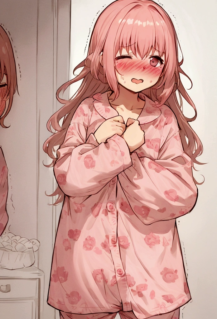 naked、(blush:1.5)、Laugh shyly、pajamas、