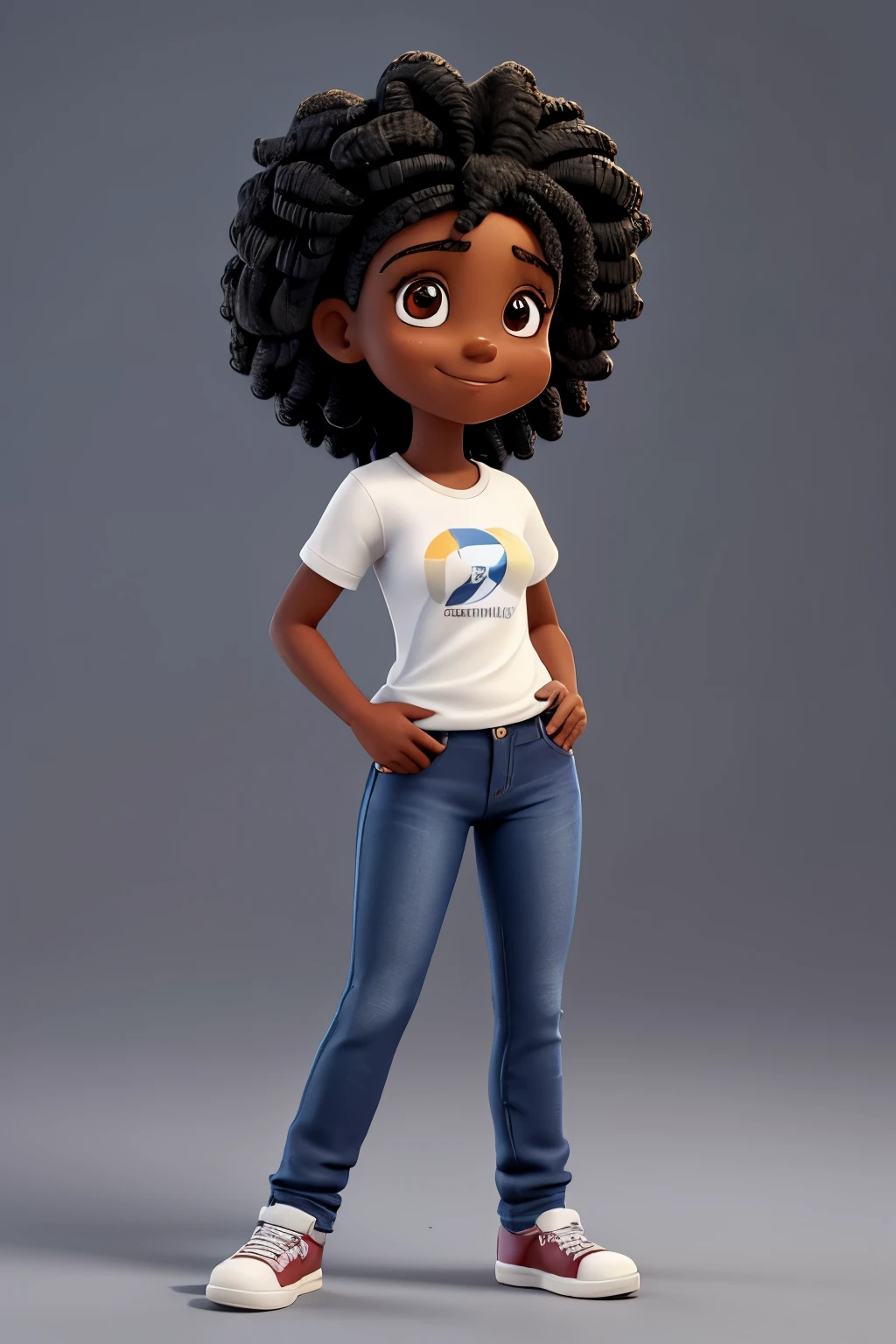 Preto de pele clara , cabelo castanho escuro, olhos escuros, sorriso meigo, wearing jeans and a white t-shirt, com um pequeno cachorro branco ao lado, ,
