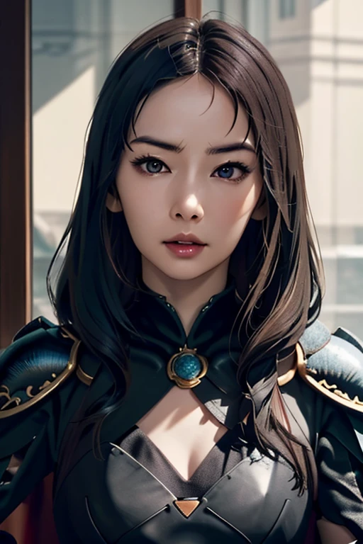 (masterpiece, highest quality)、Cute Black Dragon Knight、Except for the head, He is covered in black, Scaly Armor.、Fluttering black cape、Not scary、Cute Girls、Dragon scales on half of the face、to worry unnecessarily、