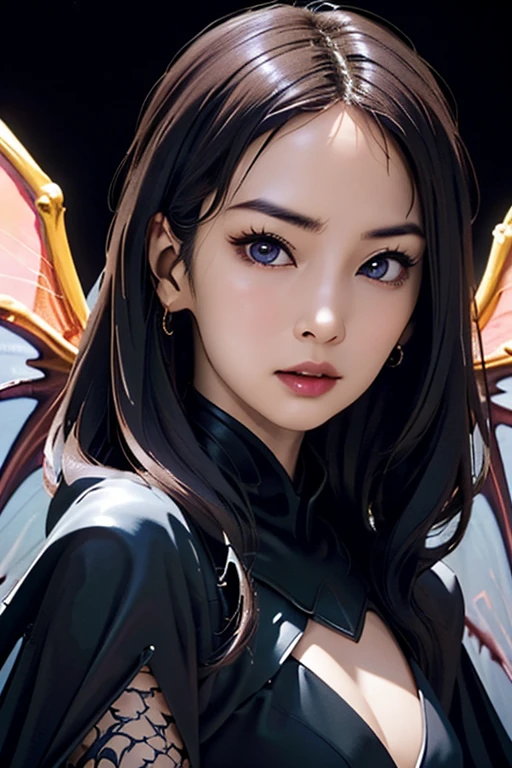 (masterpiece, highest quality)、Cute Black Dragon Knight、Except for the head, He is covered in black, Scaly Armor.、Fluttering black cape、Not scary、Cute Girls、Dragon scales on half of the face、to worry unnecessarily、