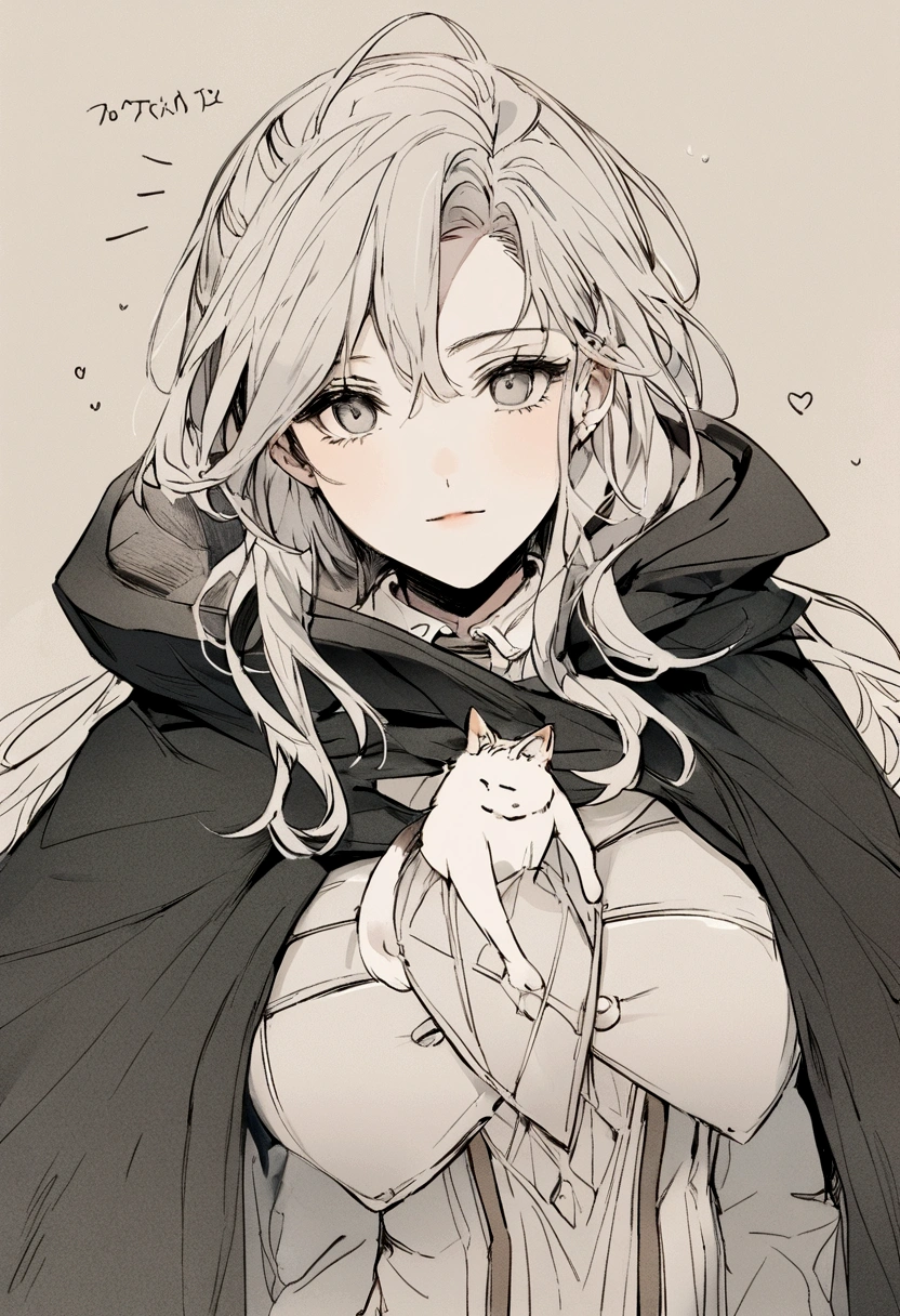 Three-haired cat, wear a cape, written "Oxy" At the Cape