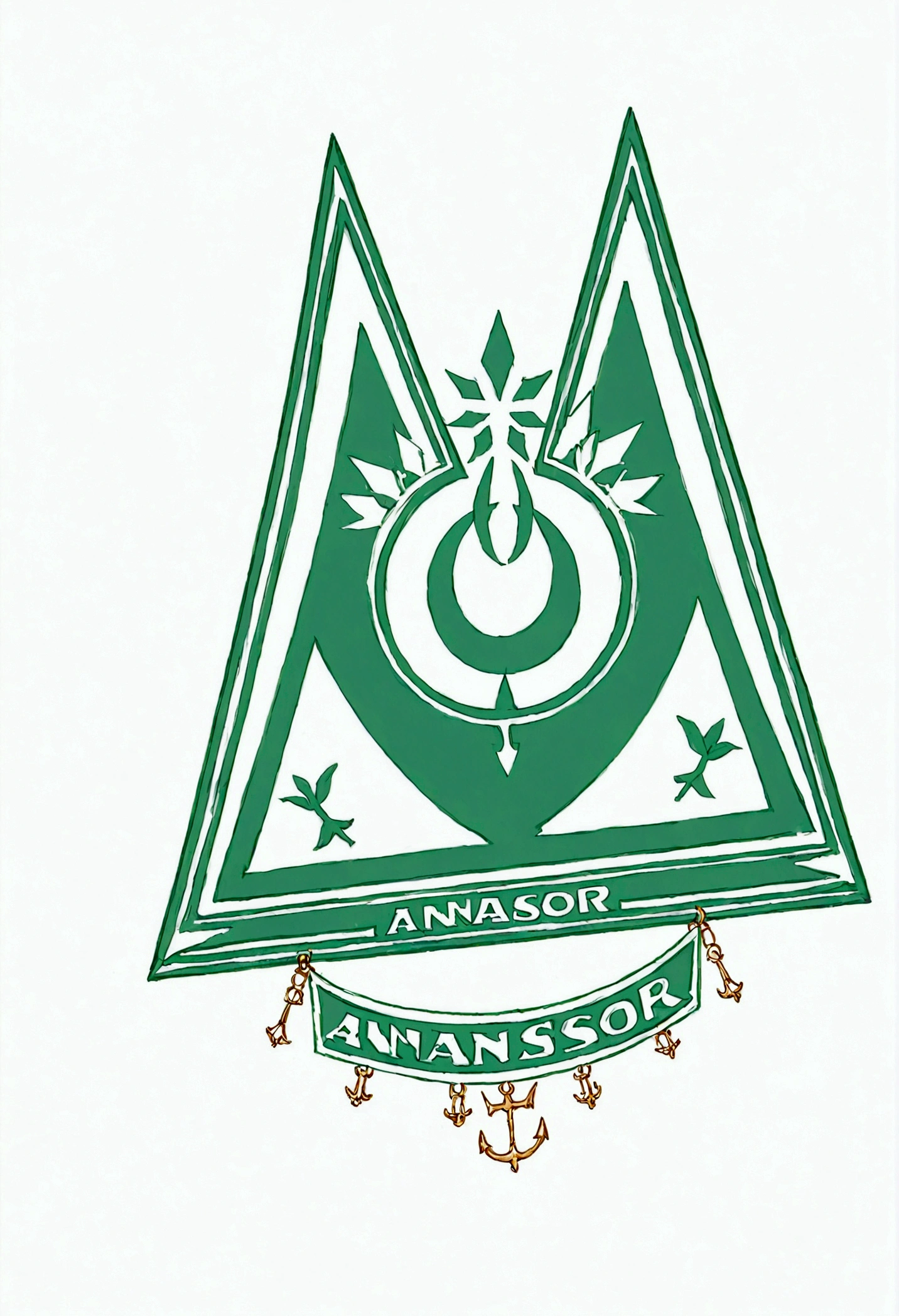 The Ansor logo uses a trident with green writing on a white background
