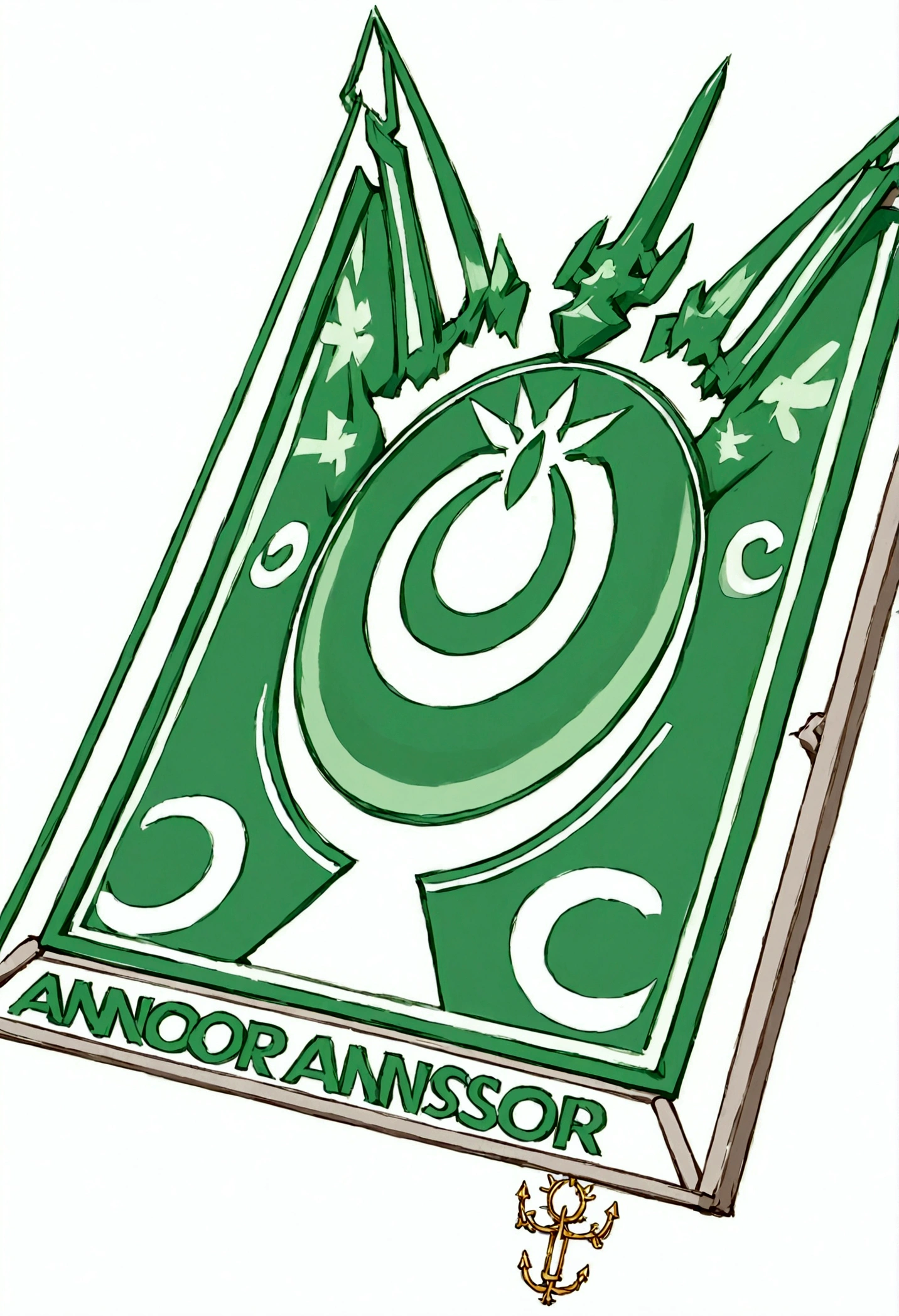 The Ansor logo uses a trident with green writing on a white background
