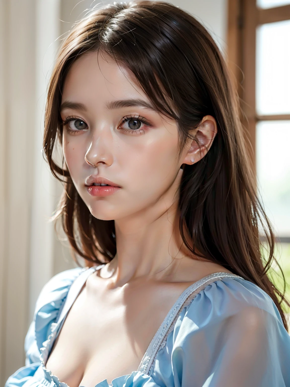 NSFW,4K,((Highest quality)),((masterpiece)),BREAK,((one girl)),(detailed),(in Toilet),((One girl)),((perfect anatomy)),nsfw,((nude)),(naked),((19 years old)),((flat chest:1.4)),(stare at viewer with stern eyes:1.5),((delicate face and eyes)),((one girl)),(bitting own lip:1.1),(angry:0.9),nose blush,(shamefull:1.2),(Waterfall braid hair),(beautiful hair),surprised, ((beautiful realistic face)),((skinny:1.3)),(delicate face and eyes),Beautiful Korean Women, Beautiful young Korean woman, Young and adorable Korean face, Gorgeous Young Korean Woman, Korean Girls, Girl cute beautiful face, Portraits of Korean female idols, Young and pretty Asian face, Cute natural anime face,Asian pretty face,((finely detailed face)),(Big eyes:1.2),((glistening eyes)),((glistening eyes )),((large eyes)),(( pretty eyes)),((intricate choker necklace)),(detailed),(Perfect Face),(Lanky:1.2),((One girl)), ((clear eyes)),((show nipples)),((beautiful skin)),don't wear anything ,(upper body),(Equal left and right eyes), (nsfw:1.5),(show nipples),(don't wear anything),(nipples facing upwards), correct arm,((silk Jacket)),((frilled panties))