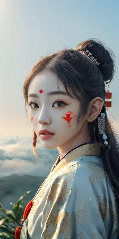 (1girl:1.3), Solo, (((Very detailed face)))), ((Very detailed eyes and face)))), Beautiful detail eyes, Body parts__, Official art, Unified 8k wallpaper, Super detailed, beautiful and beautiful, beautiful, masterpiece, best quality, original, masterpiece, super fine photo, best quality, super high resolution, realistic realism, sunlight, full body portrait, amazing beauty, dynamic pose, delicate face, vibrant eyes, (from the front), (((Tengu are fantastic creatures from Japanese folklore, a species of goblin whose legends have traces of both Buddhist and Shinto religions. Habitam florestas e montanhas. The most striking physical feature of tengus is their long nose.. Most of them also have beards ))), very detailed city roof background, rooftop, Setting overlooking medieval Japan , detailed face, detailed complex busy background, messy, gorgeous, milky white, highly detailed skin, realistic skin details, visible pores, clear focus, volumetric fog, 8k uhd, DSLR, high quality, film grain, fair skin, photo realism, lomography, futuristic dystopian megalopolis, translucent