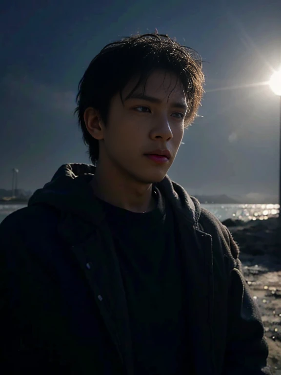 lone，depression，feeling of suffocation，Emptiness，desolation，One Man，（Multiple scenarios），look into the distance，ultra high resolution，master masterpiece，Ultra-high precision，multi-faceted perspective, dramatic contrast, strong sunshine, good lighting, young man 1, photometry