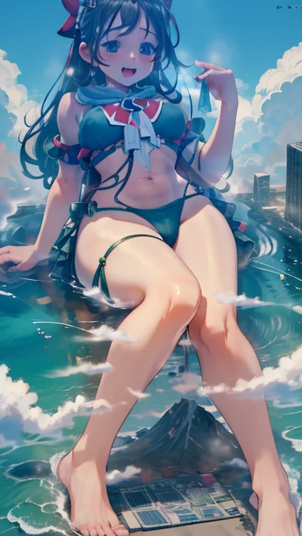 gts, wariza,1girl, color frilled string bikini :1.4,large breasts, giantess, day, mountain:1.3, continent, little city ,tiny buildings,open mouth,:D,looming,aerial view,full body
,oppai :2.2,kawaii:1.5