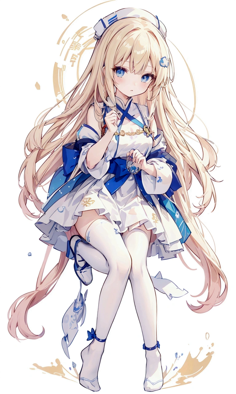 Character portraits,Anime Girl,With long blond hair and blue eyes,Bag in hand, , Maple Story Character Art, 穿着漂亮裙子的可爱Anime Girl, Lolita in a skirt, Ink art anime loli, anime girl named lucy, Little loli girl, From the Azur Lane video game, 长发金发Anime Girl, Official Character Art