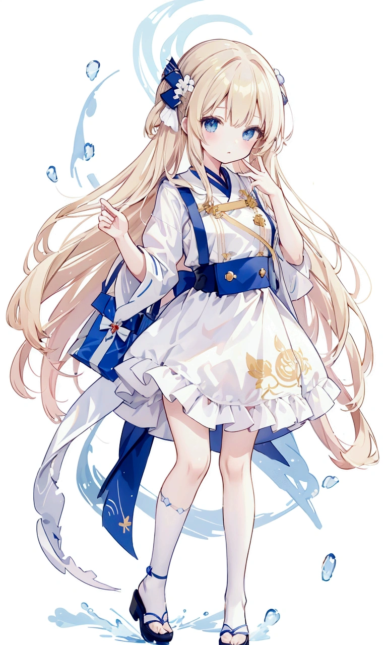 Character portraits,High degree of completion,Anime Girl,With long blond hair and blue eyes,Bag in hand, , Maple Story Character Art, 穿着漂亮裙子的可爱Anime Girl, ta in a skirt, Ink art anime loliime girl named lucy, Little loli girrom the Azur Lane video game, 长发金发Anime Girl, Official Character Art