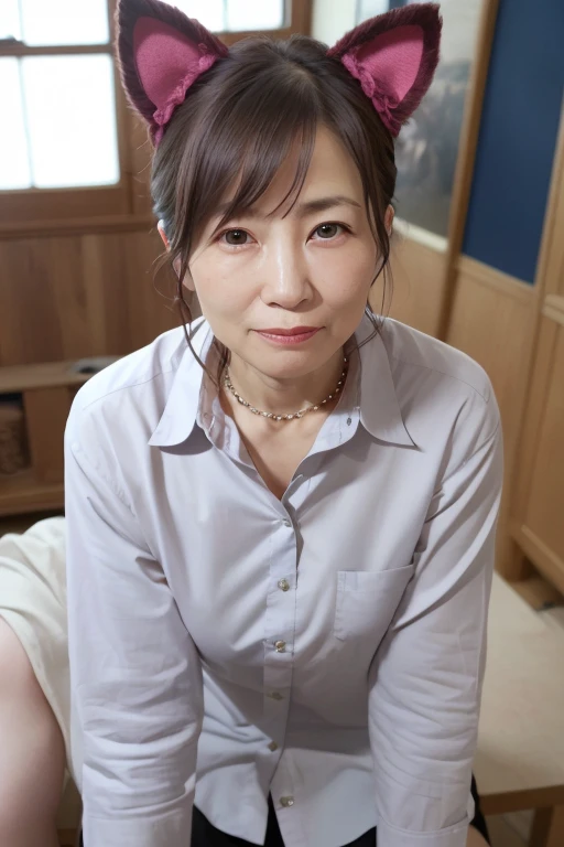 (((60 year old woman, Mature Woman:1.2))), Japanese Mature Wife, Pussy, Browsing Caution, One girl, (((Small breasts))), (((Flat Chest))), (((Saggy breasts))), Nipples, Masturbation, Spread your legs, Beige panties, Japanese-style room, Gray Hair, short hair, (Pink Frame) Glasses, Red lipstick,old woman, Wrinkled skin, grandmother, Couple, Normal location, Normal location man on top, Spread your legs, Sex with legs up, Nipples, Censored, Straddle, Open your mouth, Woman goes down, Pearl Necklace,