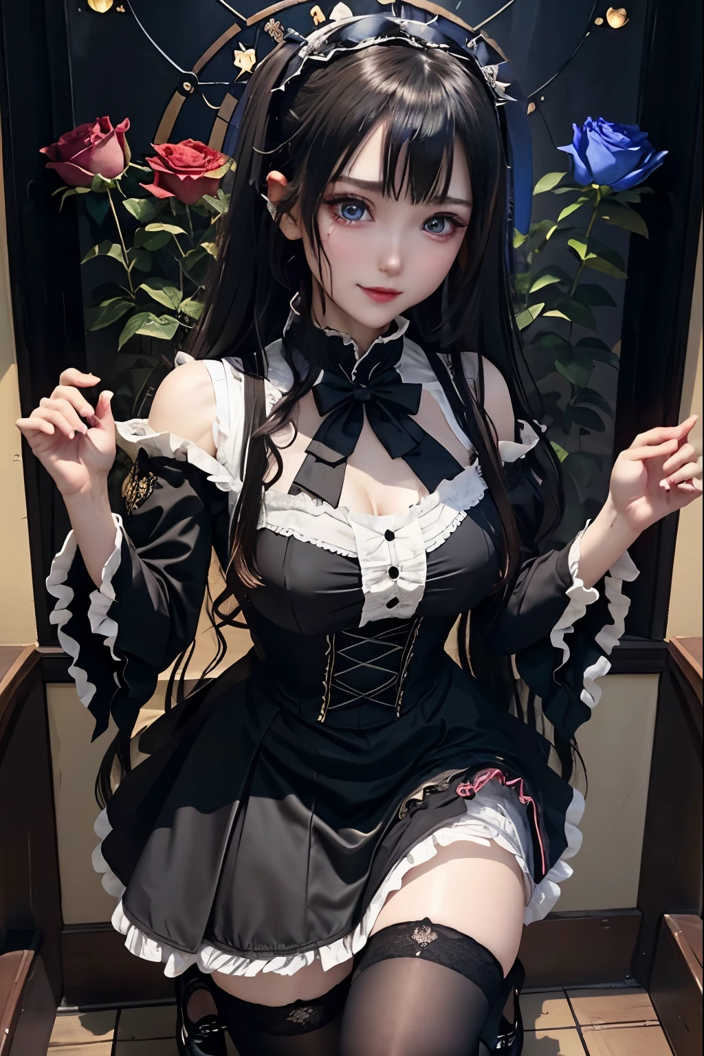 Hard Dark Gothic Makeup、Black dark eyeshadow、sad、Good skin radiance、Dark Gothicメイク、Dark smile、palace、The beauty of fragrance、24-years-old、Expression of intense sexual pleasure、Embarrassed look、Dark Gothic、highest quality、Expression of sexual pleasure amid suffering、Drunk face、紫のMaid clothes、Mysterious、Noble、The face of someone holding it in the toilet、sexy、Loving smile、Twin tail hair、Right blue eye, Left eye is red、Super tempting pose、Platform Heel Shoes、Heavy makeup、Gothic Lolita clothes、Silver Hair、Long Hair Straight Hair、Cute Gothic Lolita Dress、Beautiful Face、elegant features、Attractive face、Stained glass is the background、Chest glistening with sweat、The room is dark、goth long dress、Bell Sleeves、Wizard Sleeve、Decadent look、Sexually excited expression、Glossy thighs wet with water、Thighs that are wet and shiny with oil、Background of a room full of roses、sad expression、Rose Maiden、The embroidery is pink、The dress has pink embroidery.、Thigh-high socks、Knee-high socks、Gentle expression、Dark black eyeshadow、Stained glass and rose background、thighs are a little thin、Female Duo、Female couple、dark church background、Stained glass、Black metal world、Dark Castle、Dark Room、Slender body、gothic long dress、Victorian dress、Her thighs are shining with sweat、My body is wet and shiny、Lots of glitter on the thighs、sweating、My thighs are sticky from sweating、Sweat glistening on my thighs, The whole body is sweaty and shiny、I sweated a lot.、My thighs are sweaty、My thighs are wet、My thighs are shining with sweat、A lot of sweat glistening all over the body、Small breasts、upright、Are standing、Hold the wine in your right hand、Hold the lantern in your left hand、pantyhose、Dynamic Angle、