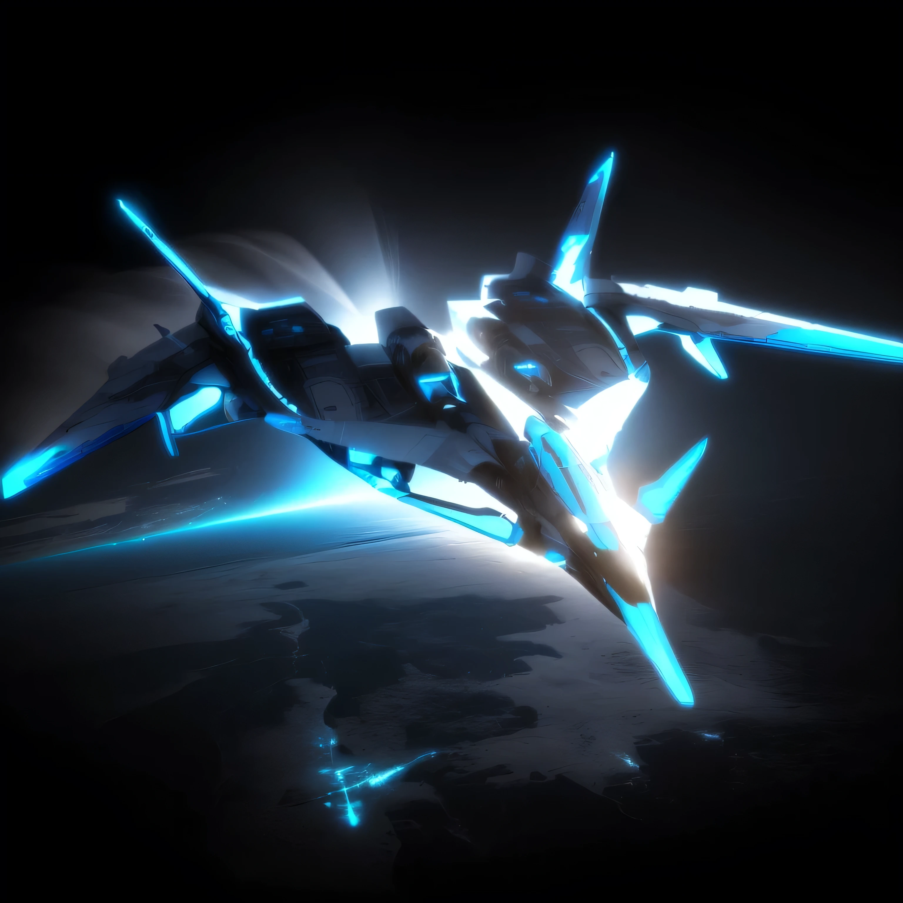 there is a small model of a fighter jet flying in the air, 5th gen fighter, valkyrie fighter jet, sleek interceptor profile, detailed crash space ship, detailed spaceship, v wing, futuristic starship, neofuturistic highly detailed, scifi spaceship, blueshift render, futuristic spaceship, cyberpunk concept inspired jet, it has six thrusters in the back, ascendent plane