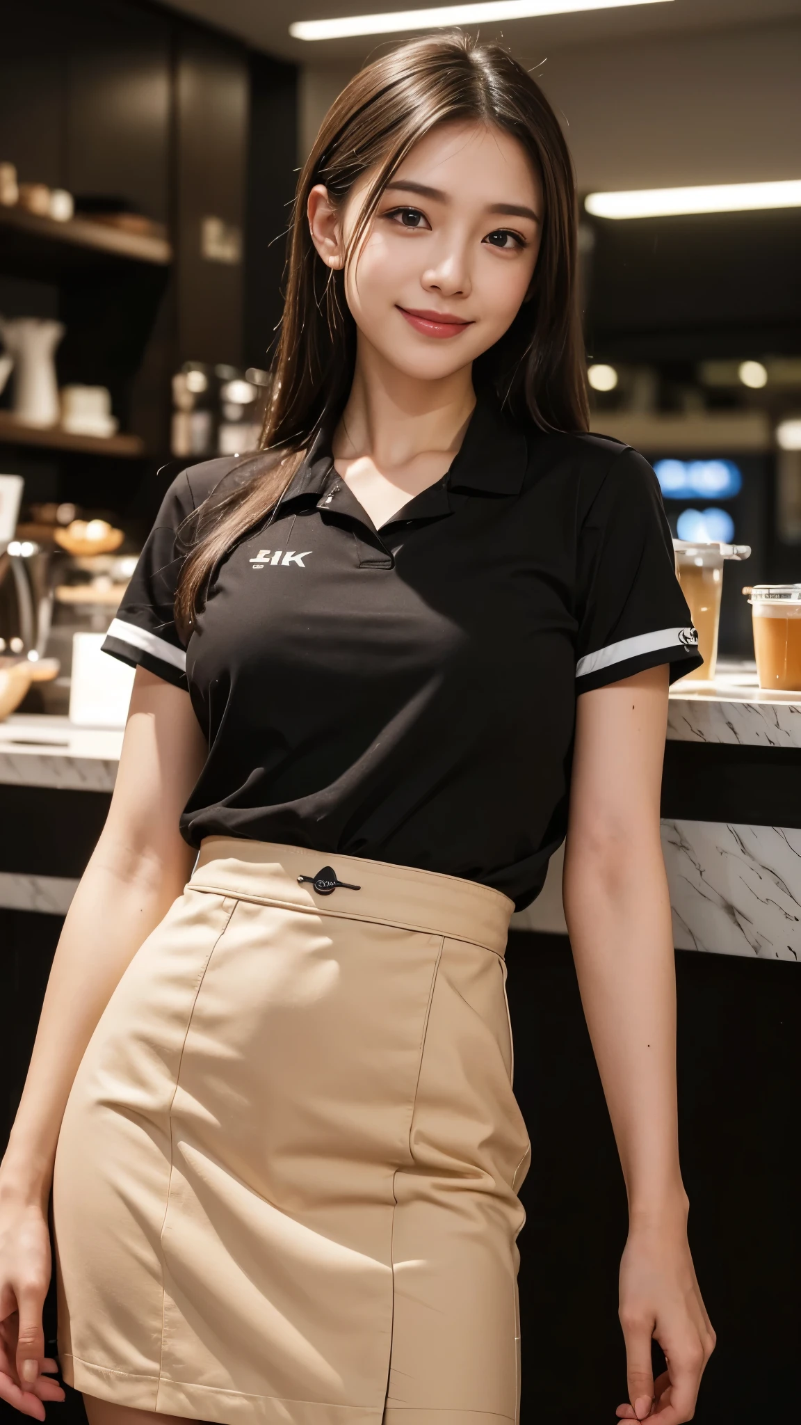masterpiece, best quality, a sexy woman with a beautiful hips in the kitchen posing by a sink, 1 Girl, sink, yes, naked yes, Solitary, Polo shirt, Bottomless, No panties, indoors, Long hair,