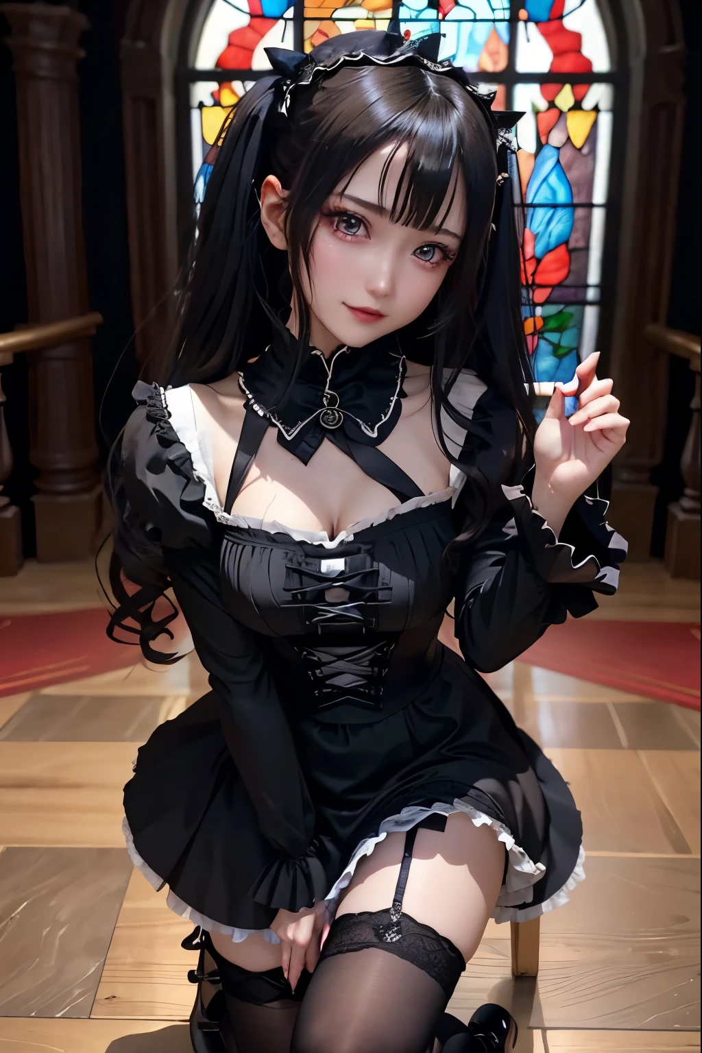Hard Dark Gothic Makeup、Black dark eyeshadow、sad、Good skin radiance、Dark Gothicメイク、Dark smile、palace、The beauty of fragrance、24-years-old、Expression of intense sexual pleasure、Embarrassed look、Dark Gothic、highest quality、Expression of sexual pleasure amid suffering、Drunk face、紫のMaid clothes、Mysterious、Noble、The face of someone holding it in the toilet、sexy、Loving smile、Twin tail hair、Right blue eye, Left eye is red、Super tempting pose、Platform Heel Shoes、Heavy makeup、Gothic ta clothes、Silver Hair、Long Hair Straight Hair、Cute Gothic Loliress、Beautiful Face、elegant features、Attractive face、Stained glass is the background、Chest glistening with sweat、The room is dark、goth long dress、Bell Sleeves、Wizard Sleeve、Decadent look、Sexually excited expression、Glossy thighs wet with water、Thighs that are wet and shiny with oil、Background of a room full of roses、sad expression、Rose Maiden、The embroidery is pink、The dress has pink embroidery.、Thigh-high socks、Knee-high socks、Gentle expression、Dark black eyeshadow、Stained glass and rose background、thighs are a little thin、Female Duo、Female couple、dark church background、Stained glass、Black metal world、Dark Castle、Dark Room、Slender body、gothic long dress、Victorian dress、Her thighs are shining with sweat、My body is wet and shiny、Lots of glitter on the thighs、sweating、My thighs are sticky from sweating、Sweat glistening on my thighs, The whole body is sweaty and shiny、I sweated a lot.、My thighs are sweaty、My thighs are wet、My thighs are shining with sweat、A lot of sweat glistening all over the body、Small breasts、upright、Are standing、Hold the wine in your right hand、Hold the lantern in your left hand、pantyhose、Dynamic Angle、