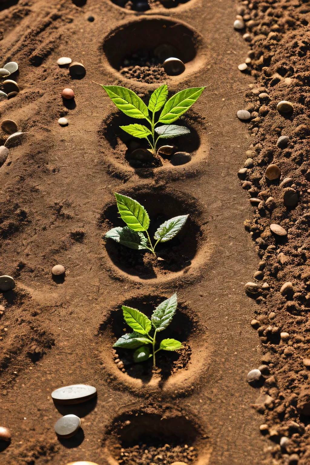 plant seeds emerge from coins