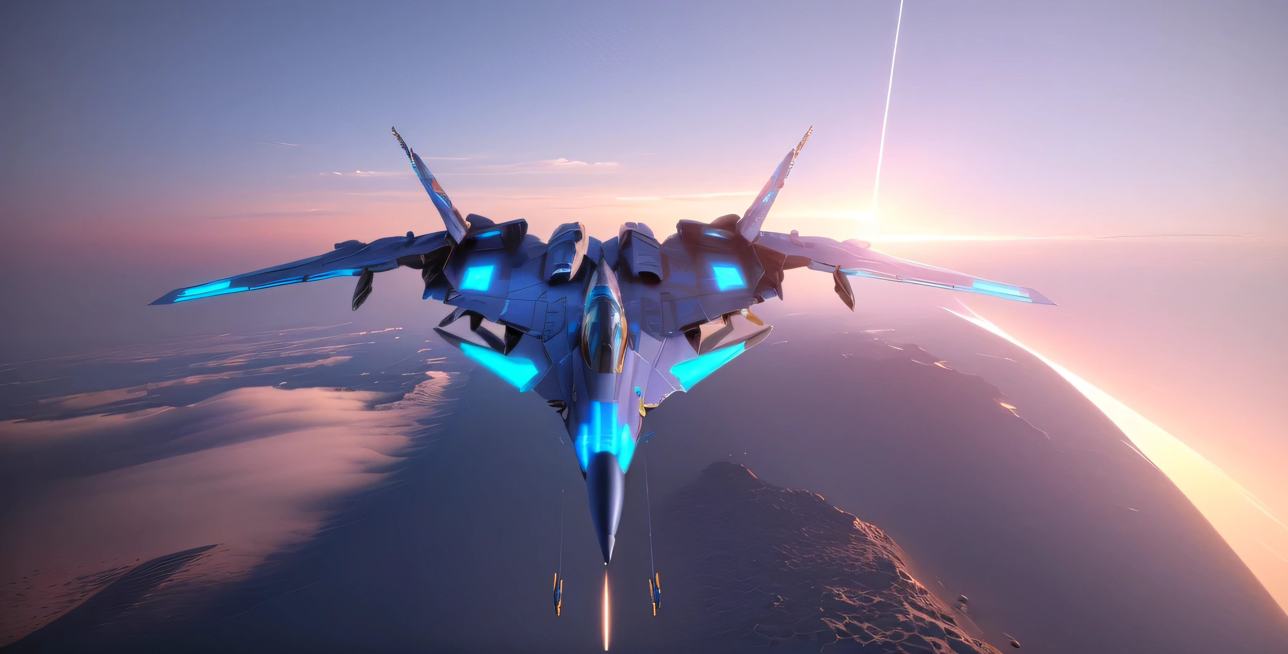 there is a small model of a fighter jet flying in the sky, valkyrie fighter jet, mecha wings, futuristic starship, neofuturistic highly detailed, cyberpunk concept inspired jet, futuristic spaceship, flying scifi vehicle, scifi spaceship, v wing, 5th gen fighter, sleek interceptor profile, 3 d render n - 9, blueshift render, jet fighter, detailed spaceship