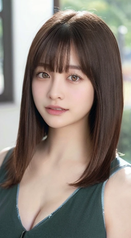 ((highest quality、8k、masterpiece:1.3))、detailed 女性:1.3、(Medium Hair、Huge breasts:1.4、Cleavage:1.5)、((camisole))、超detailed、detailed、eyelid、Tokyo、Upper Body