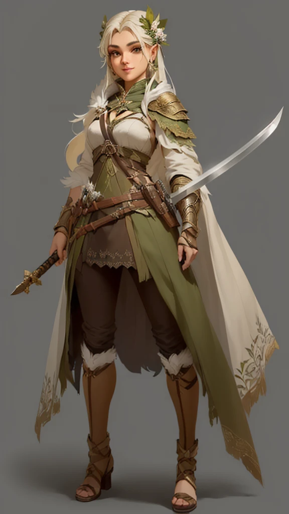 A man in costume、Close-up of woman holding sword, role playing game (RPG) concept art character, Created by senior character artists, forest hunter lady, Beautiful full body concept art, kushatkrentz women in critical art, Character Design Art, Fantasy character design, role playing game角色艺术, Fantasy Character Art, female forest archer, Detailed full body concept art, Detailed character art