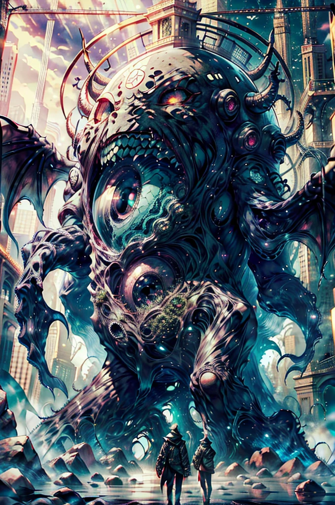 high resolution。high quality。Its body is made up of countless eyes.。This strange monster is very large。It appears in the Cthulhu Mythos。Not humanoid。