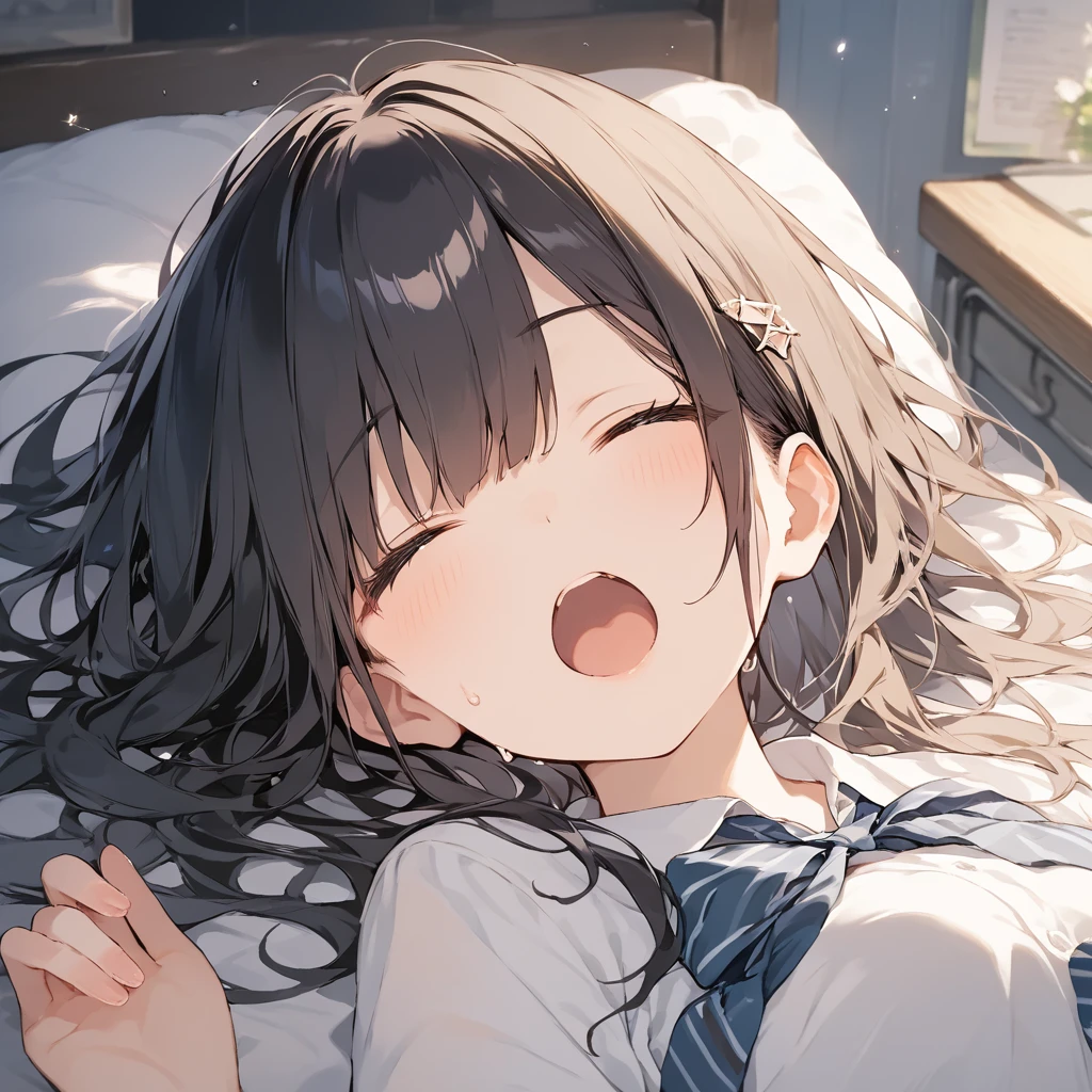 score_9, score_8_up, score_7_up, source_anime, best quality, masterpiece,official art, absurdres, highres, waifu2x,Collection: Slice of Life,break,1girl, school girl, beautiful detailed eyes,pleated skirt,sweat, open mouth, (yawn:0.3), sleepily, outdoors, break,(clear line illustration:1.2),very high resolution, very aesthetic, super detailed skin, Best sexual lighting powered by famous artist, 8k,cute picture,beauty illustration,photoshop_(medium),,(Detailed Lighting)
