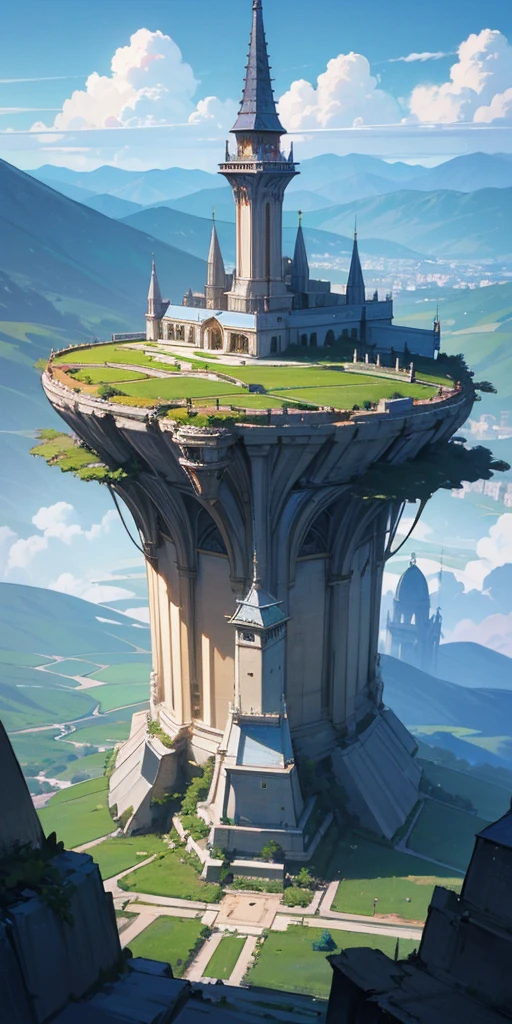 futuristic city, fantasy, 23rd century, England, Mountains