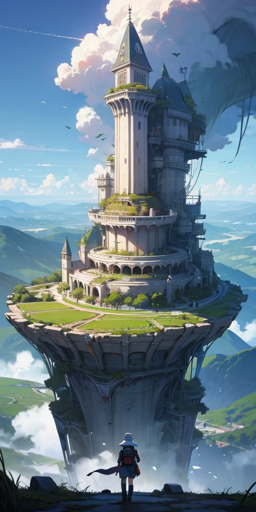 futuristic city, fantasy, 23rd century, England, Mountains