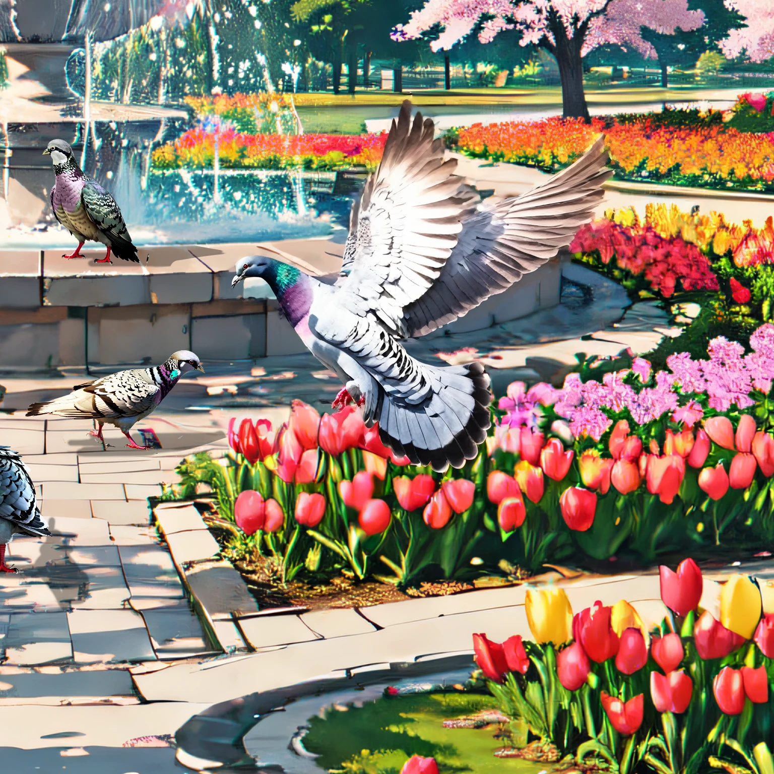 Collage style colorless paint spots, Risograph printing, masterpiece, realism、pigeon, Rock Pigeon Photos, Flying with spread wings、Illuminated by the sun、Conterast Strong、Vibrant, wonderful,highest quality, masterpiecel(1.4),, Textured, detailed, artistic