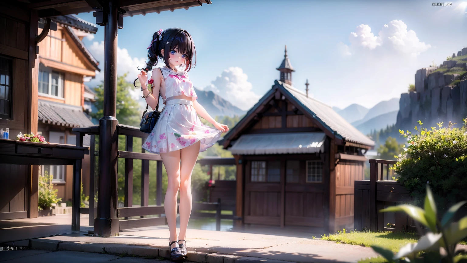 10 years old、Girl、(All Nude、Nipples)、Nippleini skirt