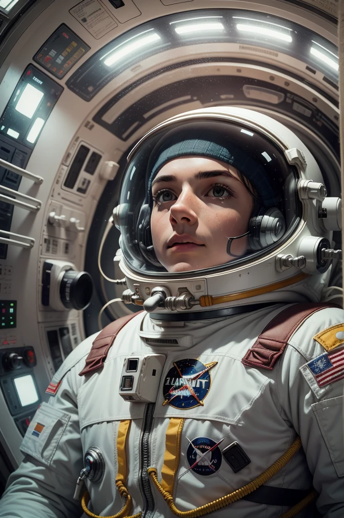 Astronauta em traje espacial com um planeta ao fundo, olhando para a camera, escuro, dark, astronaut lost in liminal space, Retrato de um astronautaa de IA, Retrato de um astronautaa, astronautaa detalhado, traje espacial com um capacete moderno, galaxy reflected in helmet, Retrato do astronautaa, usando um traje espacial e capacete, astronauta, Astronaut in Space, An astronaut in space, Astronauta futurista, lone astronaut
