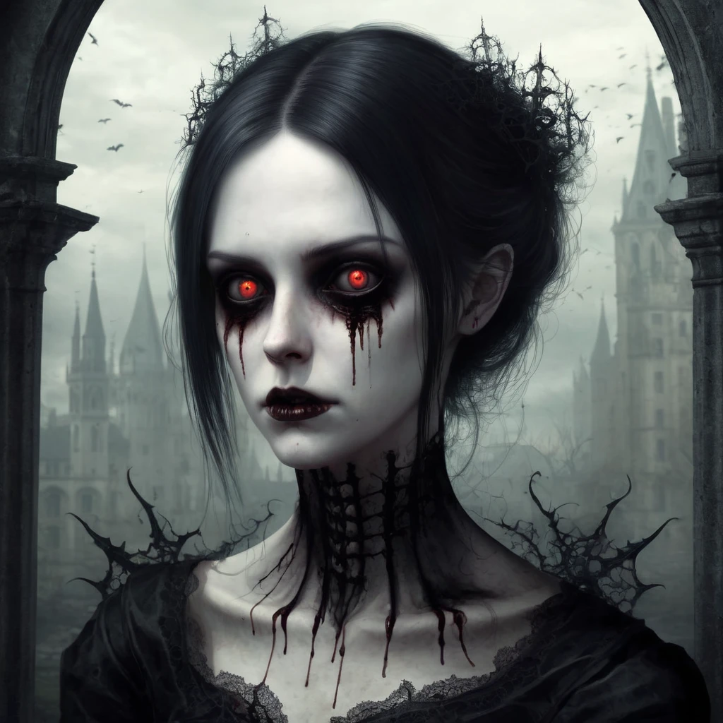 Create an amazing image using the Gothic Horror Hybridism art style