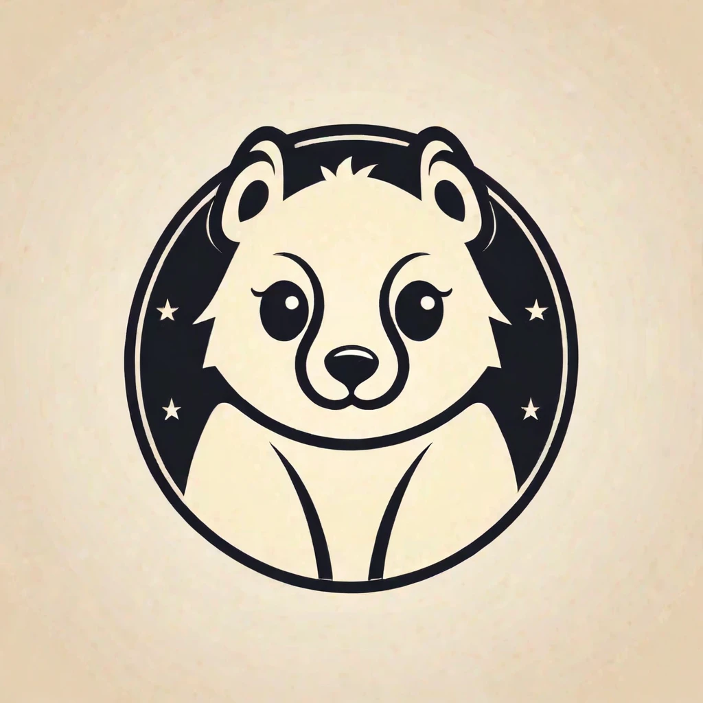 Logo, vector, logo design, vector, simple, flat, icon, Minimalism, Clear lines and contours, concentrated, A cute animal, Retro animation style, Artist Max Fleischer