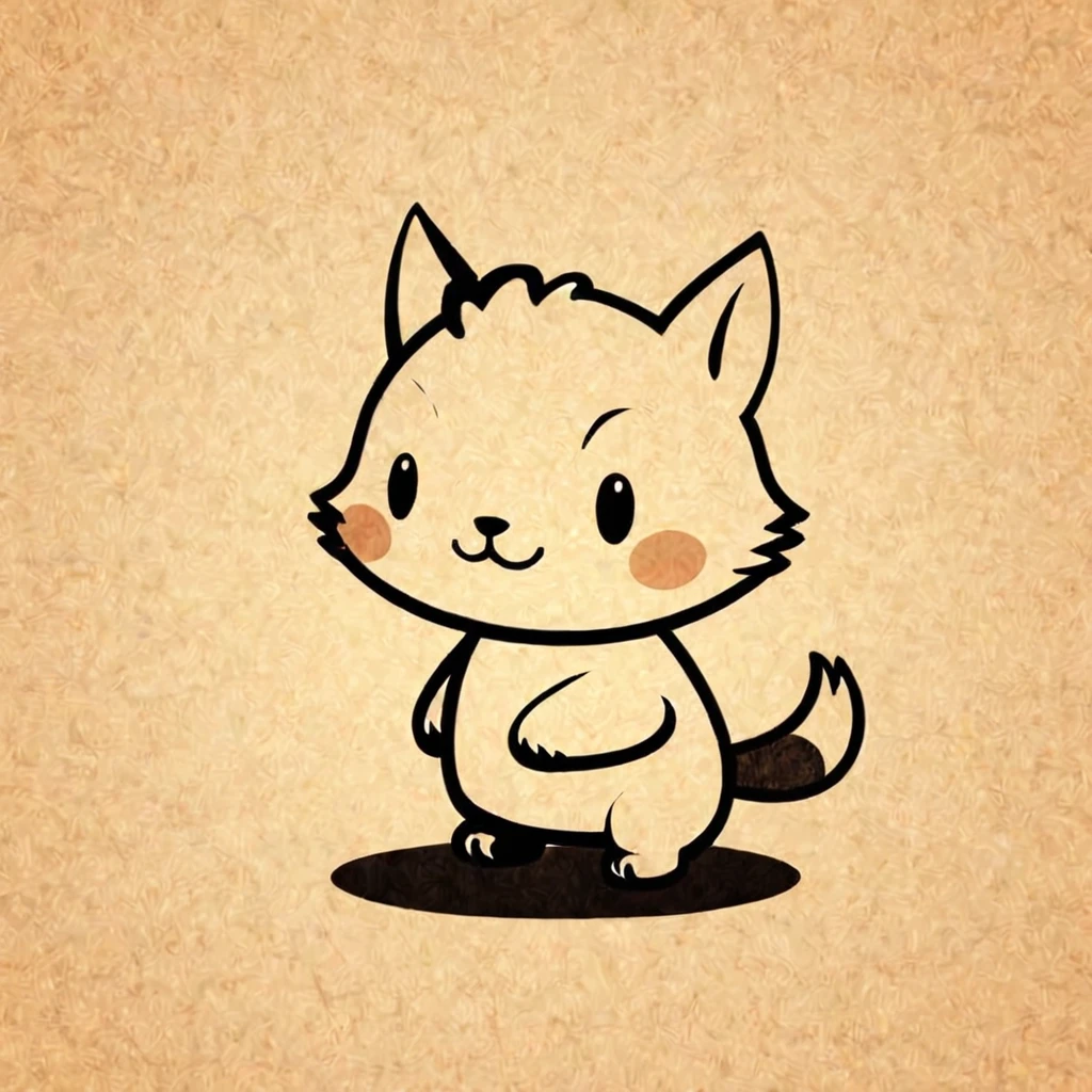 Minimalism, Clear lines and contours, concentrated, A cute animal, Retro animation style
