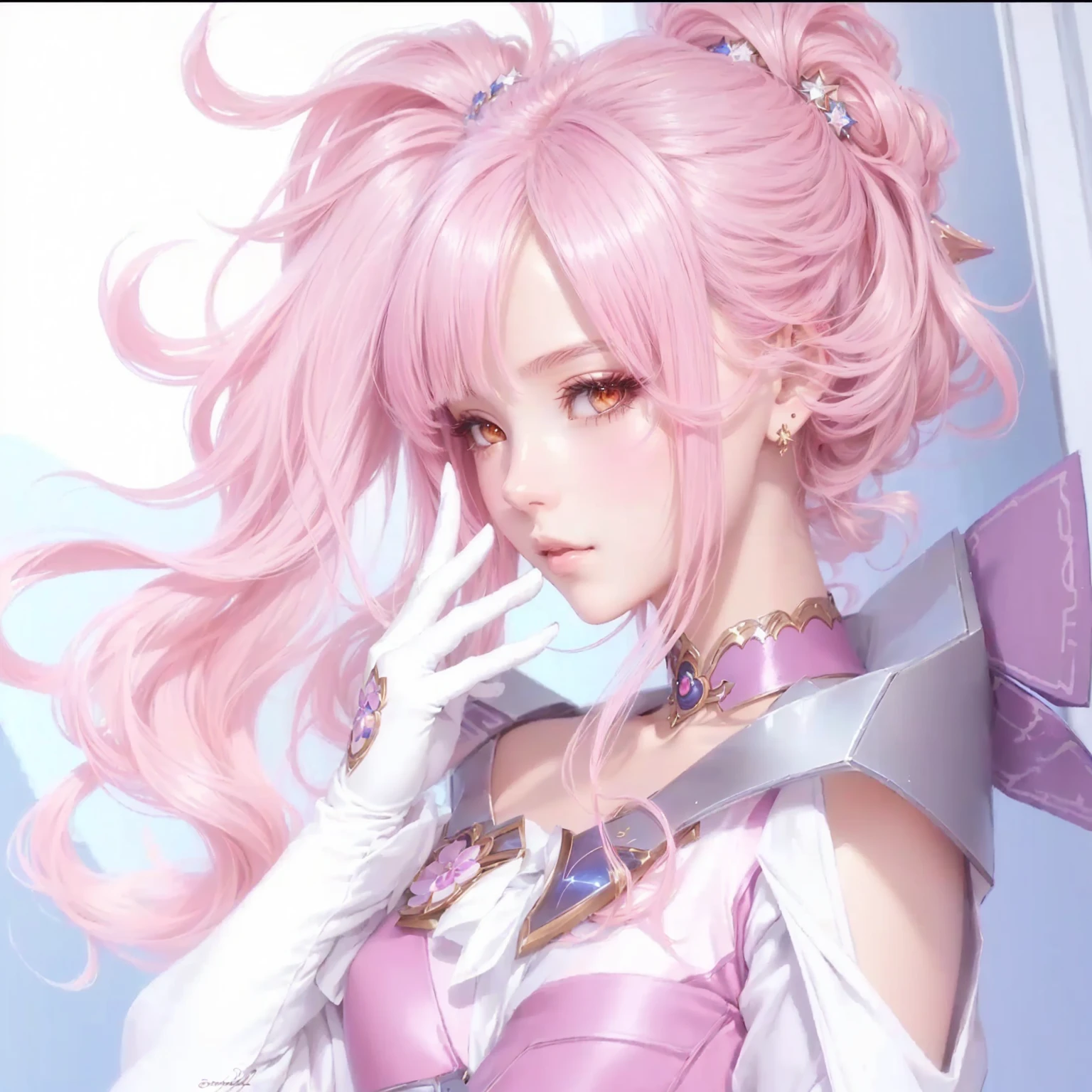 Mujer arafed con cabello rosado y una espada en la mano., portrait caballeros de la chica del zodiaco, tendencia en cgstation, caballeros de la chica del zodiaco, tendencia en cgstation, beautiful fantasy anime, anime in fantasy style, sakimichan frank franzzeta, Guweiz, anime girl with cosmic hair, extremely detailed artistic germ, personaje animado, anime fantasy illustration