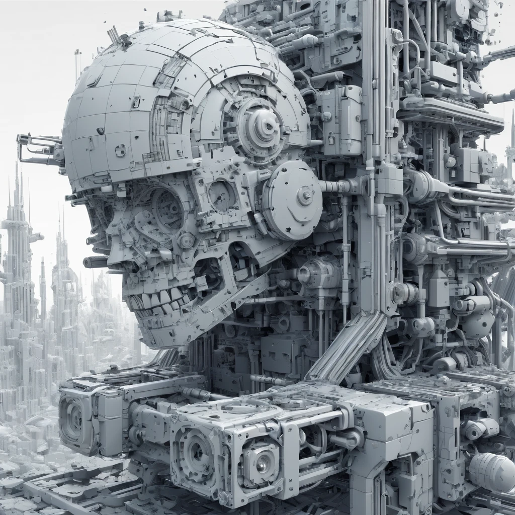 Create an amazing image using the Greebles art style