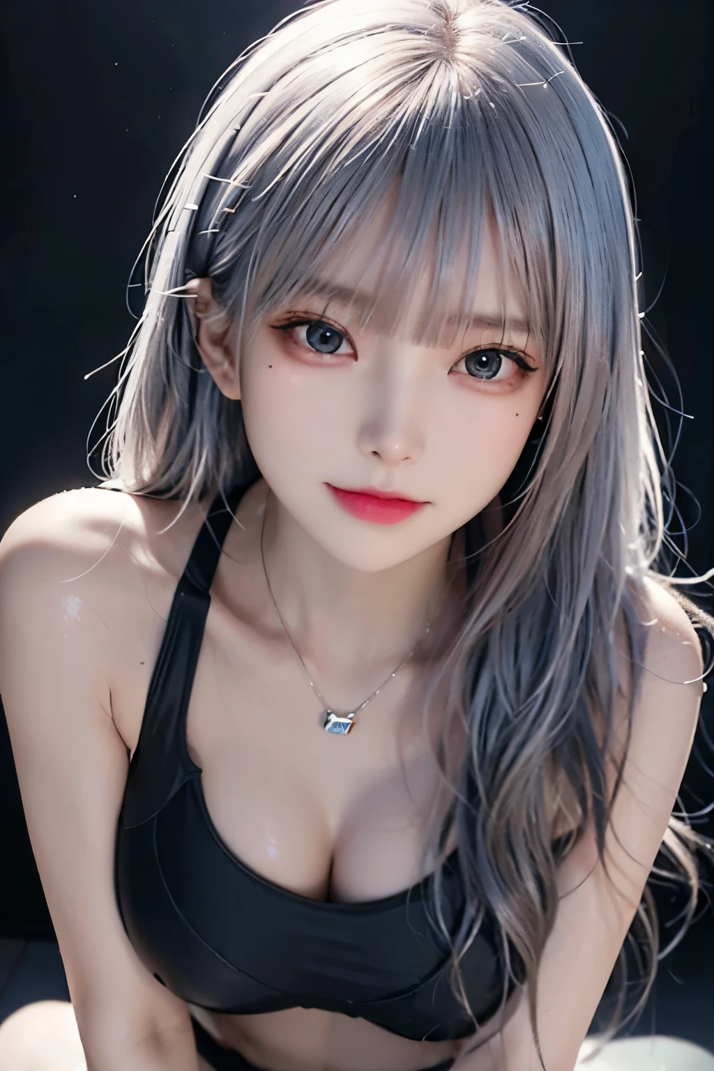 Best quality, 8K masterpiece, Ultra A high resolution, (Realistic:1.3), RAW photo, 1 girl, silver hair, glowing skin, wearing micro bikini, ((Ultra-Realistic Details)), portrait, global illumination, shadow, Octane rendering, 8k, super sharp, , metallic, cool colors, , highly intricate details, realistic light, CGSoation trends Beautiful eyes, eyes glowing towards the camera, neon details, 18 year old girl, glowing eyes, swimsuit, school swimsuit, student swimsuit, tight swimsuit, ill-fitting swimsuit,3DFace