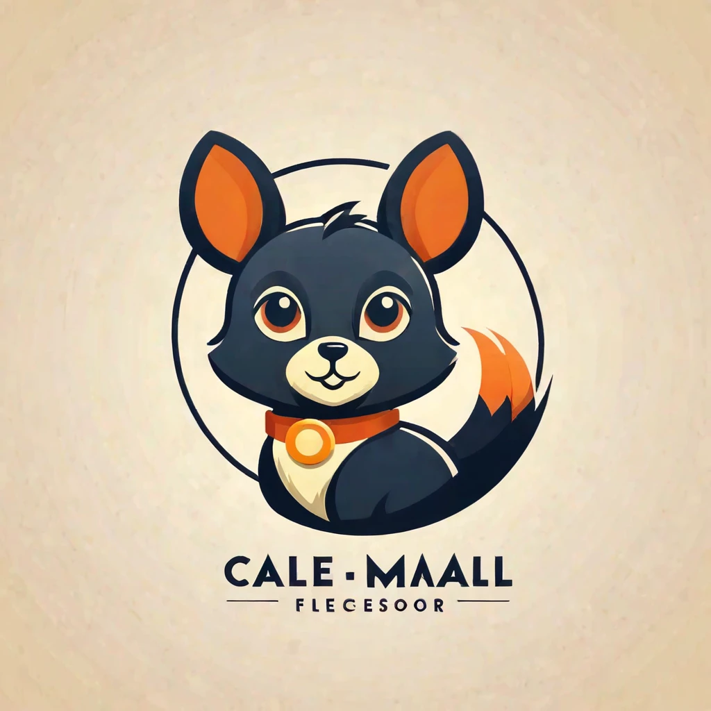 Logo, vector, logo design, vector, simple, flat, icon, Minimalism, Clear lines and contours, concentrated, A cute animal, Retro animation style, Artist Max Fleischer