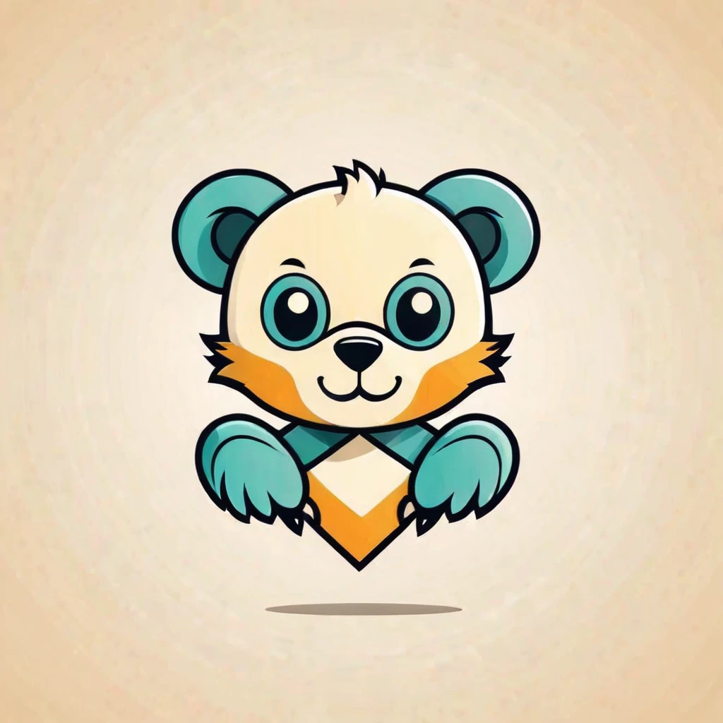 Logo, vector, logo design, vector, simple, flat, icon, Minimalism, Clear lines and contours, concentrated, A cute animal, Retro animation style, Artist Max Fleischer
