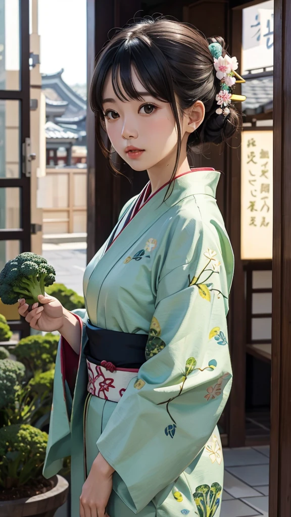 Have broccoli、Girl in kimono。