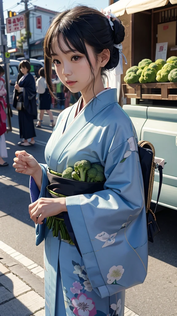Have broccoli、Girl in kimono。