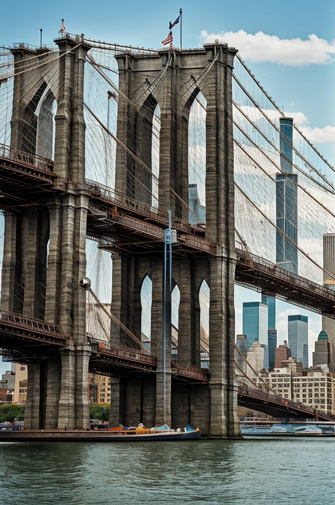 Logo para tienda de comida, with the image of the Brooklyn Bridge New York that says investments Brooklyn EB C.A 
