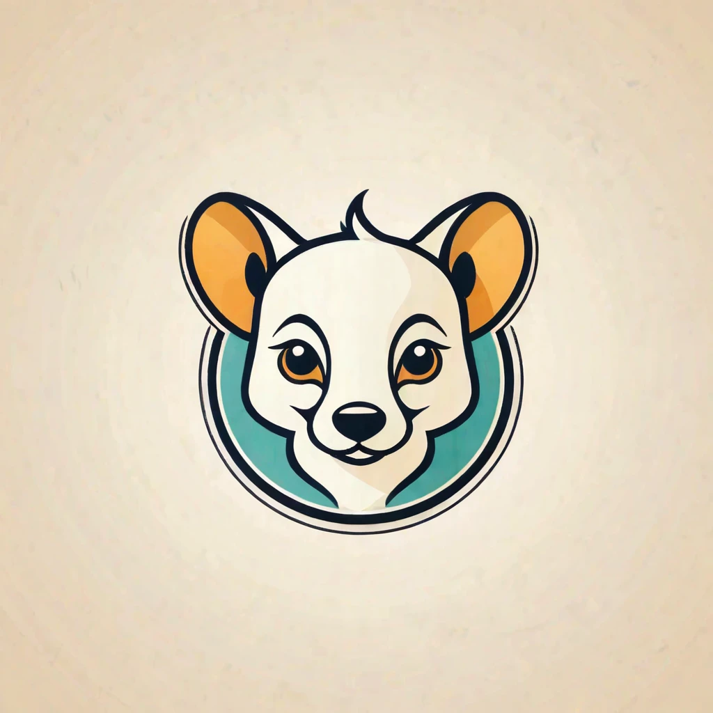 Logo, vector, logo design, vector, simple, flat, icon, Minimalism, Clear lines and contours, concentrated, A cute animal, Retro animation style, Artist Max Fleischer
