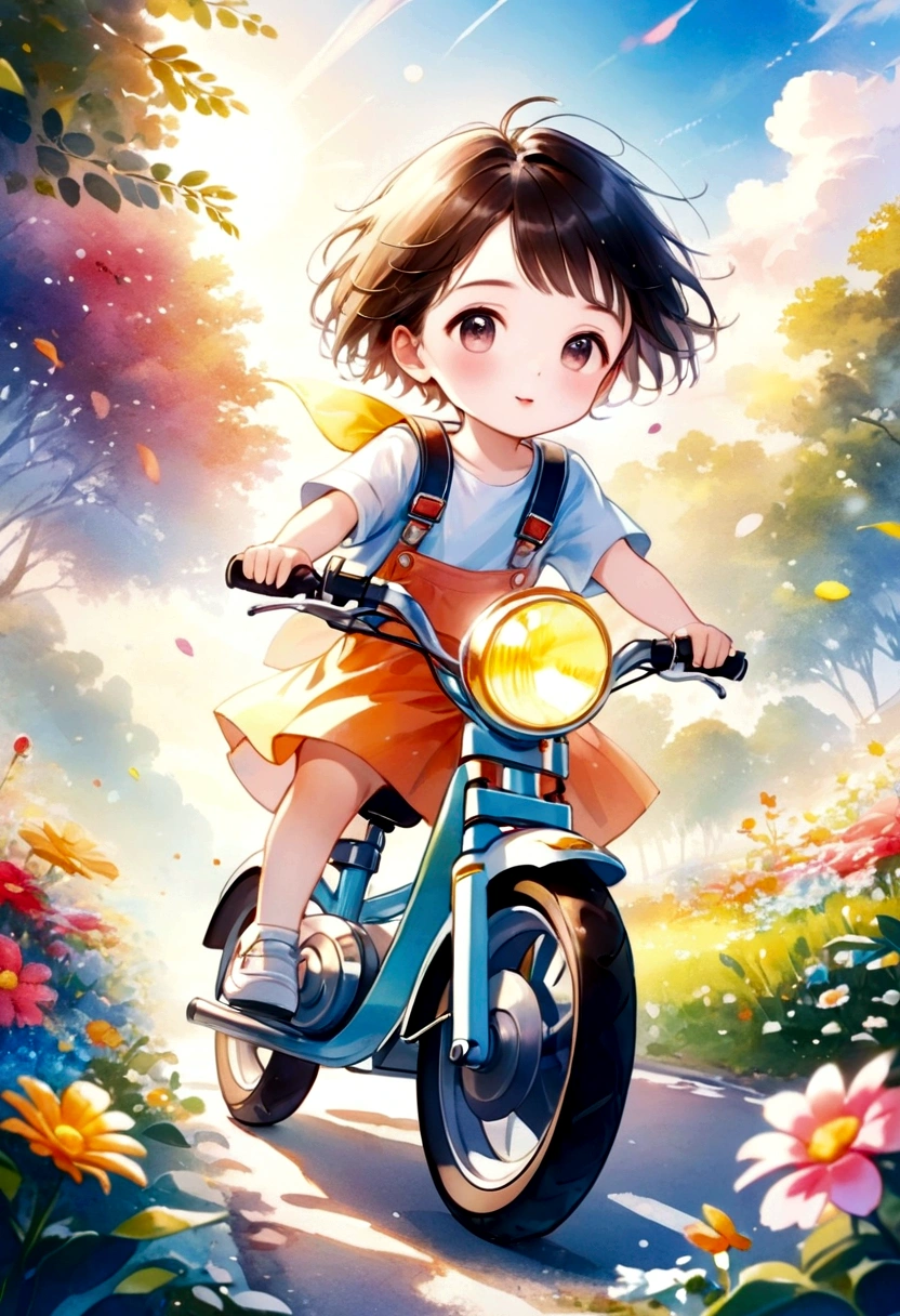 Watercolor style, (masterpiece:1.2),children's book illustration, cartoon art, futuristic, cartoon style, 4K, UHD, high quality, high resolution, top quality, award-winning, UHD, masterpiece, fine outlines, cartoon style, cool and edgy, young couple biking along a sun-drenched country road, surrounded by blooming flowers and lush greenery, happy Their faces are glowing. bright, vivid colors, film angle, high detail, nostalgic, fashionable, pose, colorful, confident, expressive, accessory, coiled, around, stylish, striking, modern, fashion
Translated with DeepL.com (free version)(best quality: 1.5), (top quality: 1.2, ultra quality:1.5),watercolor