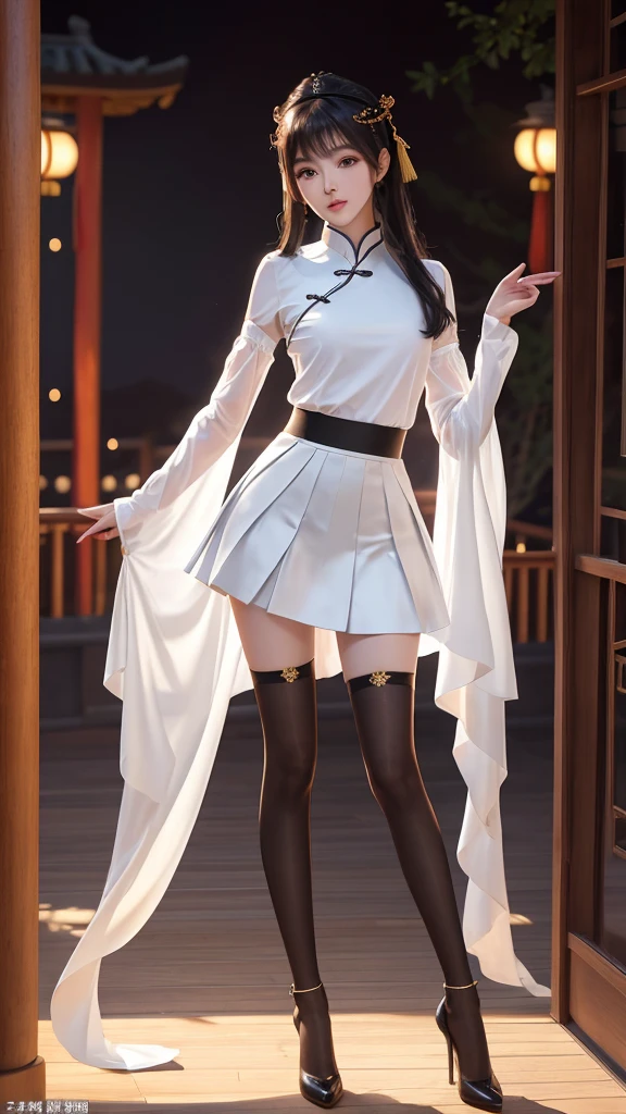 (The legs are very thin and straight),(Very long legs,Straight Legs),High heel,Long legs,stand up,Leg length from the front,Perfect body,Have perfect legs,(Exterior),((whole body)),Clear face,Pretty face,8K,masterpiece,original photo,Best quality,detail:1.2,Reality,detail,Very detailed ED,CG,Unite,wallpaper,Depth of Field,illumination,lens flare,Ray Tracing,(Very beautiful face,Beautiful lips,beautiful eyes),complex,Detailed face,1 Girl,Beautiful Chinese girl,Chinese idol,(very slim body:1.3),Hot girl hip skirt sexy high waist tight skirt versatile elastic slim fit high-end female professional skirt