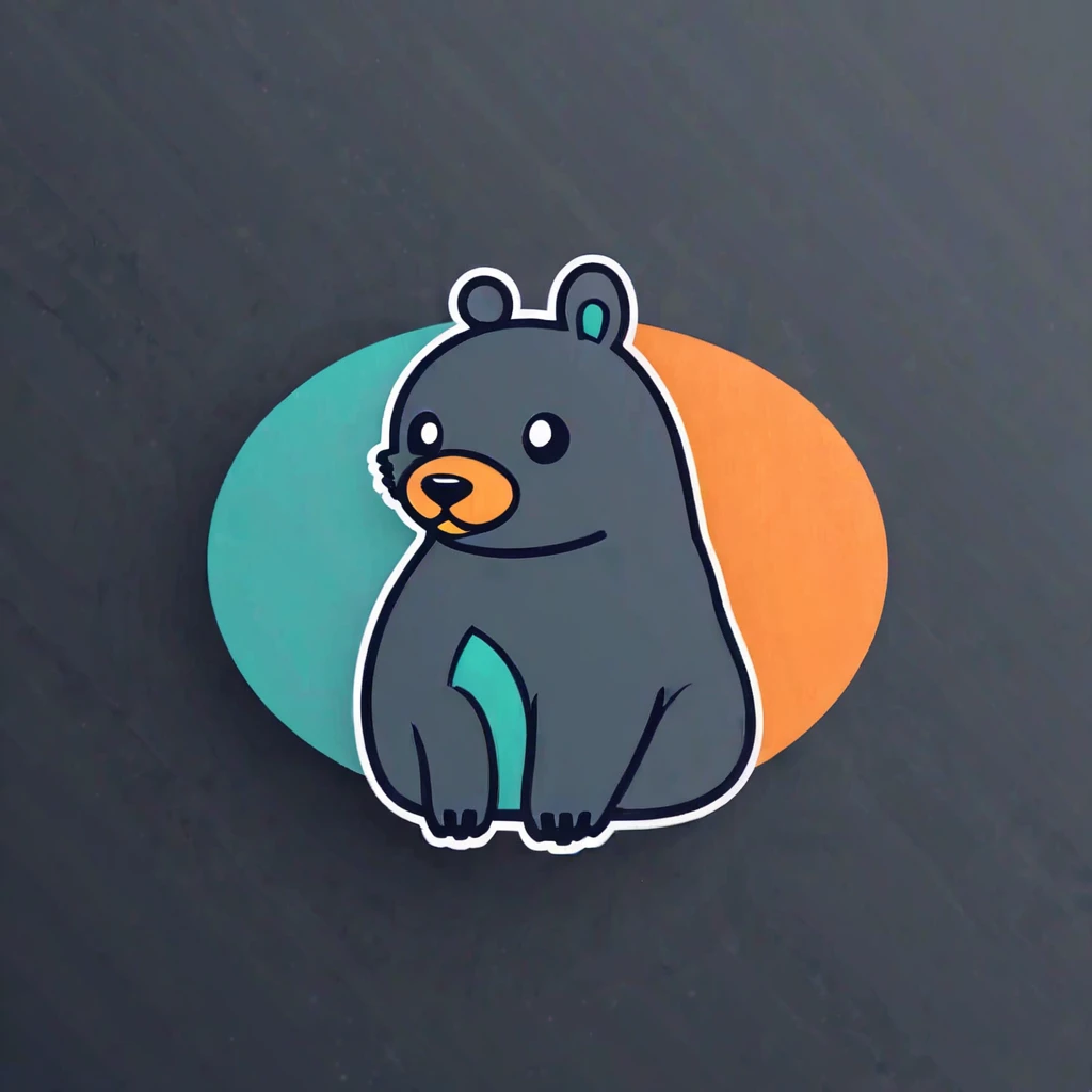 Logo, vector, logo design, vector, simple, flat, icon, Minimalism, Clear lines and contours, concentrated, A cute animal, Retro animation style, Artist Max Fleischer
