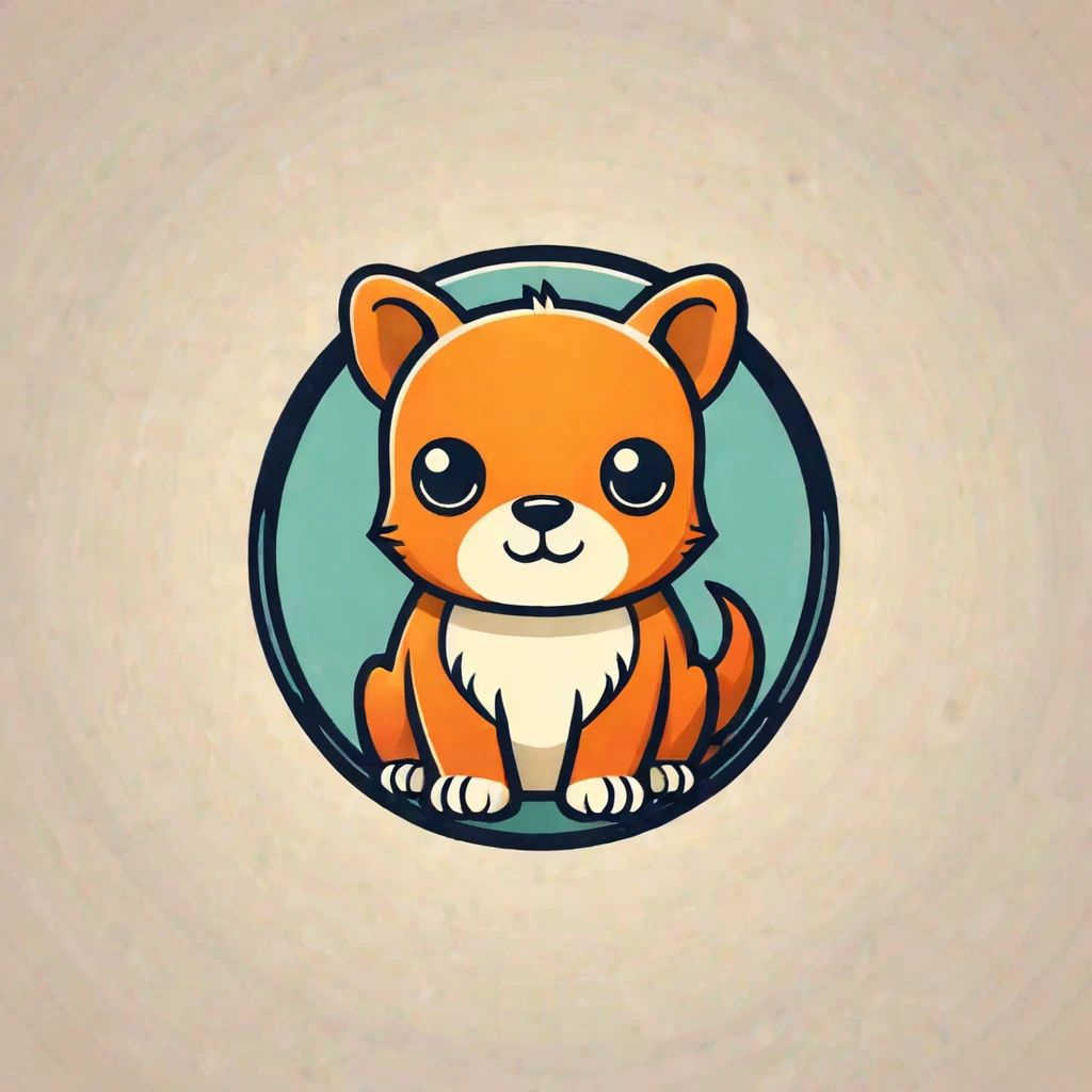 Logo, vector, logo design, vector, simple, flat, icon, Minimalism, Clear lines and contours, concentrated, A cute animal, Retro animation style, Artist Max Fleischer
