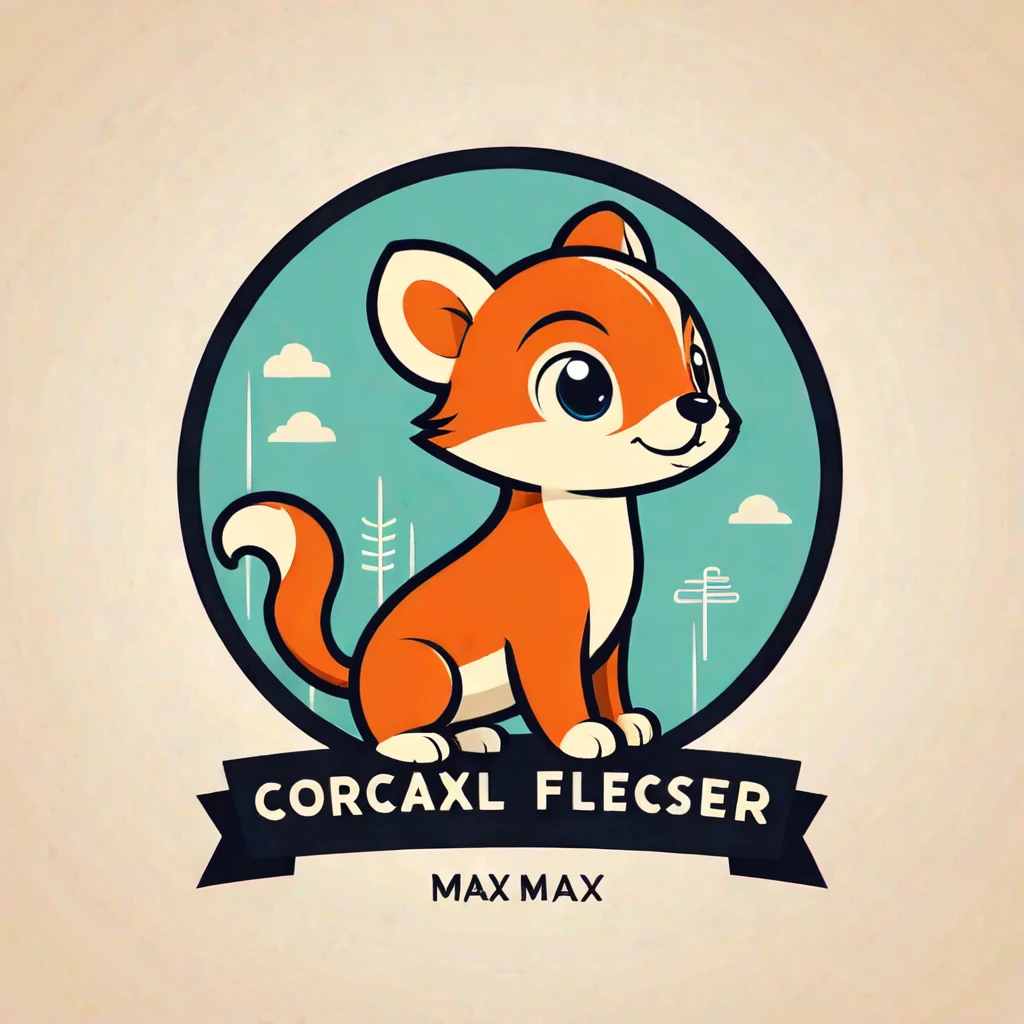 Logo, vector, logo design, vector, simple, flat, icon, Minimalism, Clear lines and contours, concentrated, A cute animal, Retro animation style, Artist Max Fleischer