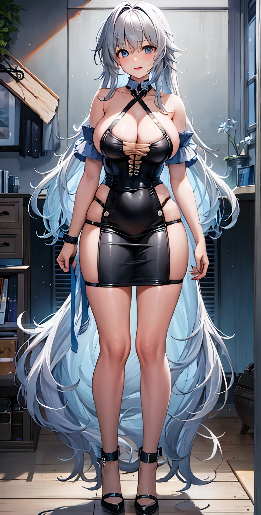 girl,Large Breasts,long hair,Topless