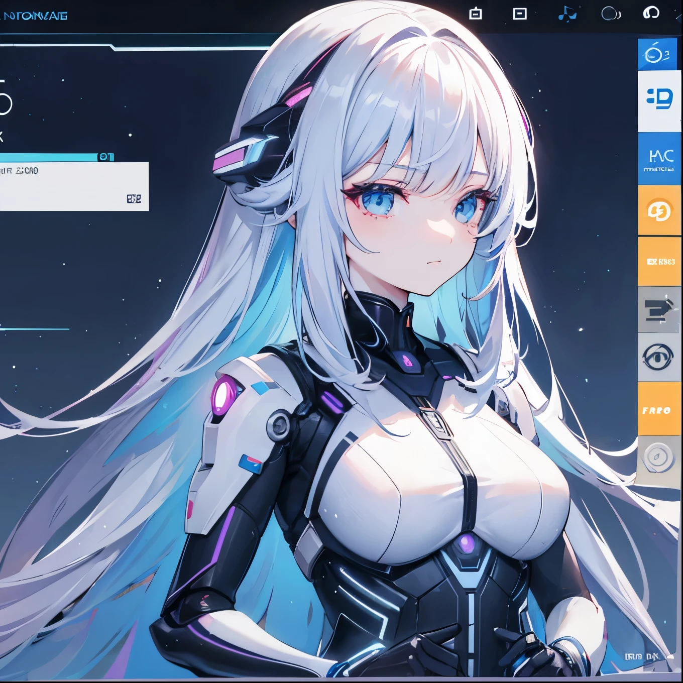 A beautiful futuristic cybernetic girl with hair with strands of neural networks, Futurism, UHD, super detail, best quality, 8k