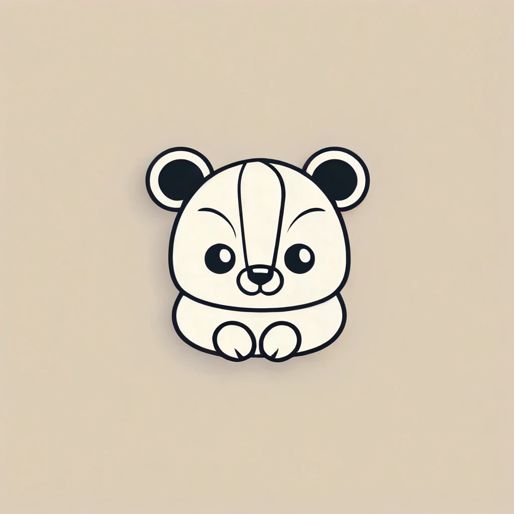 Logo, vector, logo design, vector, simple, flat, icon, Minimalism, Clear lines and contours, concentrated, A cute animal, Retro animation style, Artist Max Fleischer