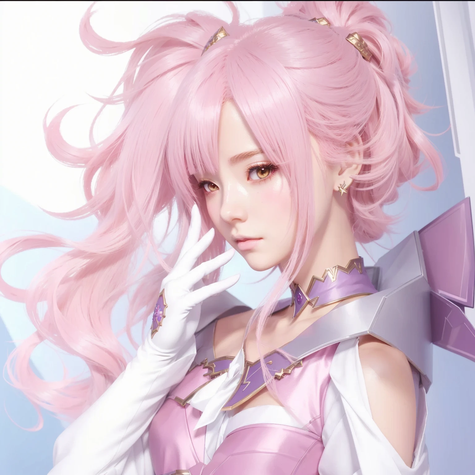 anime - imagen de estilo de una mujer con cabello rosado y una espada, portrait caballeros de la chica del zodiaco, Guweiz, beautiful fantasy anime, tendencia en cgstation, 2. 5 d cgi Anime fantasy artwork, anime fantasy illustration, artwork in the style of Guweiz, suave anime cg art, caballeros de la chica del zodiaco, tendencia en cgstation, Anime fantasy artwork